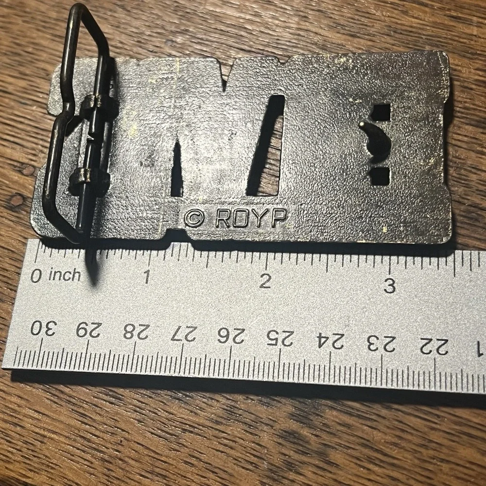 Vintage Metal ROYP Copywrited ELVIS Name Belt Buckle Made In USA L3.5